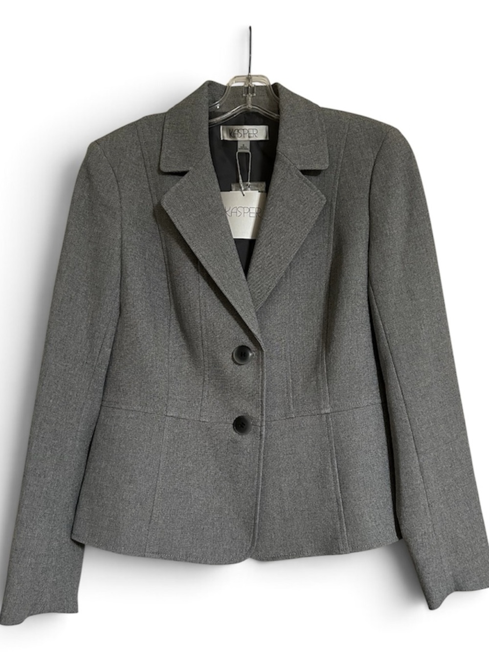 Kasper Women's Gray Tailored Two-Button Blazer